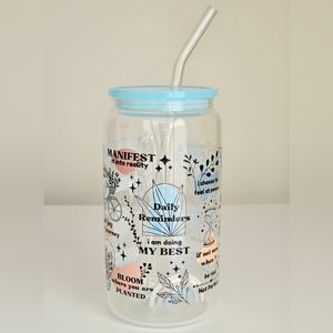Daily Reminders 16oz Clear Beer Can Glass Cup